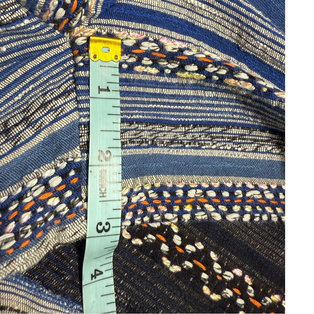 Joie Shelley Boho Woven Shorts Blue Stripe Embroidered Size 8 - Picture 8 of 13